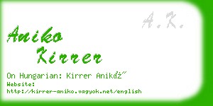 aniko kirrer business card